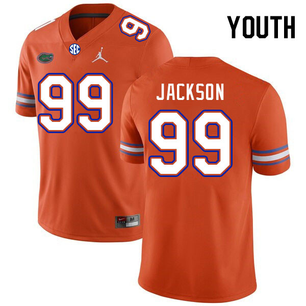Youth #99 Cam Jackson Florida Gators College Football Jerseys Stitched-Orange